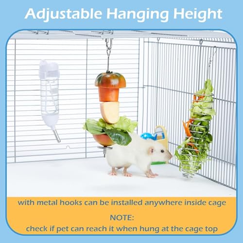 3Pcs Rat Enrichment Toys, 304 Stainless Steel Holder for Fruit Veggie | Fancy Mice Cage Puzzle Toy, Hanging Rodent Slow Feeder to Keep Pets Healthy, Bird Foraging Toy for Parakeet, Dishwasher Safe - color: 3pcs, size: A