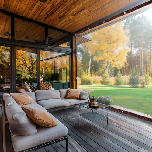 10 x 12 FT Clear Thicken Waterproof Tarp, Rainproof Covering, Heavy Duty Anti Tear Tarp with Grommets, Windproof and Snowproof Poly Tarpaulin for Patio, Plants, Henhouse, Garden - size: 10 x 12 FT