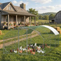 GarveeLife Large Metal Chicken Coop, Dome Shape Chicken Coop with Upgrade Tri-Supporting, Large Chicken Run with Waterproof and Anti-UV Cover (19.7 ft L x 9.8 ft W x 6.6 ft H) - size: 232.2"L x 78.7"W x 78.4"H