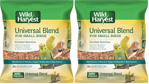 Wild Harvest Universal Blend for Small Birds 3 Pounds, Foritified Nutrition (Pack of 2) - size: 3 Pound (Pack of 2), style: Small Birds