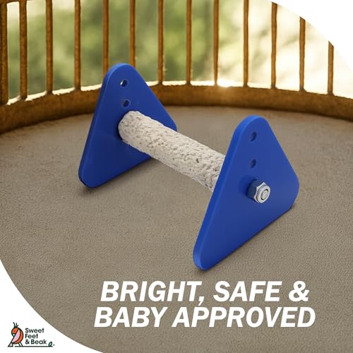 Sweet Feet and Beak Baby Weaning Stand, X-Small Training Bird Perch | 3 Adjustable Heights, Training & Play Stand, Easy to Clean, Handmade in USA, For Baby Finches, Canaries & Small Budgies - size: Extra-Small