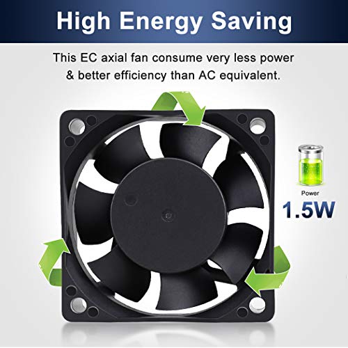 Wathai EC AC Axial Brushless Cooling Fan 110V 120V Dual Ball 60mm x 25mm | 110V - 240V 2 inch 60mm Muffin Mini Fan Big Airflow 60x60x25mm for External Electronics Cooling - style: 60x25mm