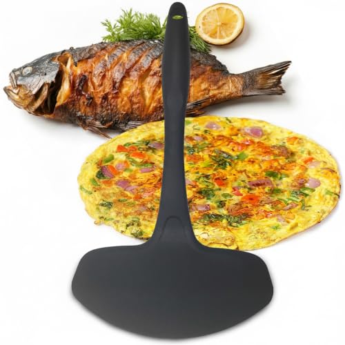 Flexible Extra Wide Spatula – Kitchen Discovery – 7 Inch Wide Egg Flipper Pancake Turner for Fried Eggs, Pancakes, Omelets, and Fish – Cooking Nylon Spatula for Nonstick Cookware