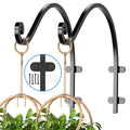 EPHECH 2Pack 16Inch Heavy Duty Hanging Plant Brackets for Plant Baskets | 80Lbs Outdoor and Indoor Hanging Brackets | Black Metal Wall Plant Hanger Hooks for Hanging Flower Pot Bird Feeder Lanterns - size: 2PCS-16Inch