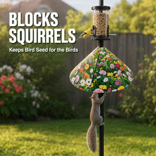 Floral Pattern Squirrel Baffle - Keep Squirrels Away and Attract Birds - Durable Cone - Shaped Squirrel - Proof Guard for Bird Feeders