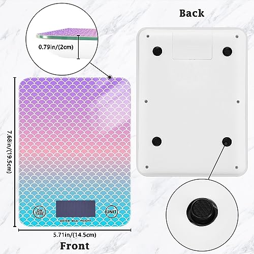Food Scale Kitchen Scale Food Scales Digital Weight Grams and Ounces Small Electronic Food Scale for Baking Cooking Gradient Fish Scale - color: Gradient Fish Scale