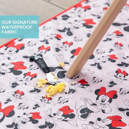 Bumkins Disney Baby Splat Mat for Under High Chair, Babies Toddlers Eating Mess Mat, Waterproof Reusable Cloth for Arts and Crafts, Play Mat for Kids, Floor or Table, Fabric 42inx42in, Minnie Mouse - color: C4 Minnie Mouse