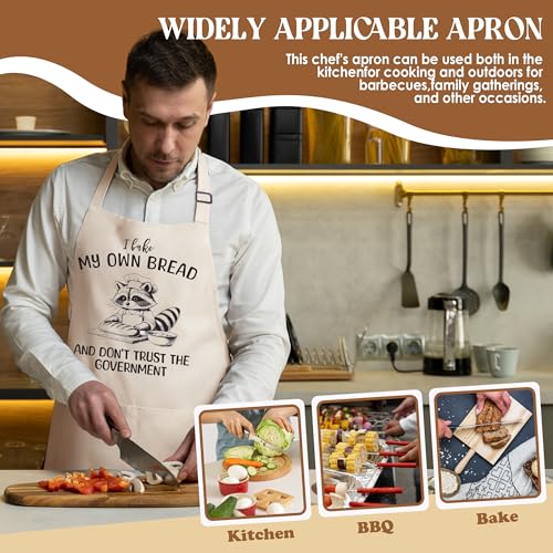 Sourdough Apron for Women with Deep Pockets - Funny Bakers Apron, Unique Sourdough Gifts for Women & Bread Bakers, Adjustable Kitchen Apron for Mom, Mother’s Day Baking Gift - B12 - color: I Bake My Own Bread 2