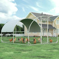 4ever2buy Metal Chicken Coop, 9.5x13 FT Walk-in Chicken Run Pen Poultry Cage, Water-Resistant & Anti-UV Cover, Large Chicken Coop for 12-15 Chickens - size: 154.8"L x 114.2"W x 76.0"H