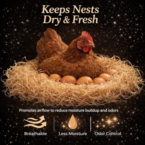 NestNova™ Aspen Nesting Pads for Chickens – 10 Pack 13x13 Excelsior Liners | USA-Grown Aspen, Cleaner Eggs, Kraft-Backed Coop Bedding for Laying Hens - 10 Pads - size: 10 Pads (1 Pack)