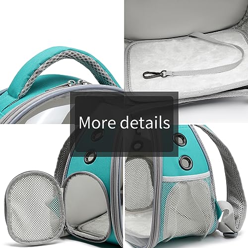 Portable Travel pet Backpack Carrier Hamster Bag Guinea Pig Bird Small Dog cat Turtle Carrier Rabbit Cage Squirrel Bearded Dragon Breathable Hangbag (Green) - color: green