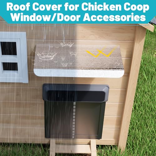 Weatherproof Cover for Chicken Coop Doors, Awning with Aluminum Protection for Automatic Chicken Coop Door, Prevent Rain & Snow, Roof Cover for Chicken Coop Window/Door Accessories