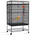 Daoeny Bird Cage Seed Catcher, Large Bird Cage Cover, Adjustable Soft Airy Nylon Mesh Net, Birdcage Cover Skirt Seed Guard for Parrot Parakeet Macaw African Round Square Cages (Black) - color: Black