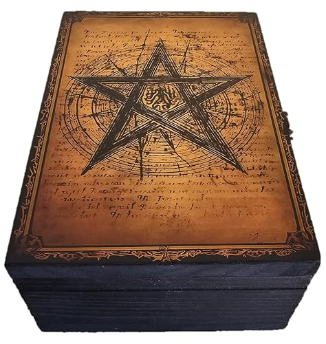 RK Collections Wooden Tarot Box for Cards Crystal Holder | Astrology Trinket Keepsake Box. Fengshui Luck Talisman Decorative Gift Case/Holder. (6.5" Tarot/Evil Eye/Ouija) - style: Tarot