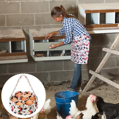 3 Pcs Egg Collecting Apron and Gathering Basket Adult 12 Pockets and Child 3 Pockets for Chicken Goose Eggs - style: Cute