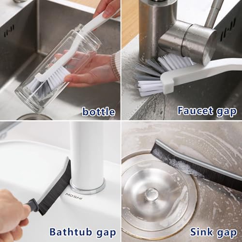 CRAFNEW 11Pcs Crevice Cleaning Brush Set, Hard Bristle Gap Cleaner Brushes | Ideal for deep cleaning gaps, kitchens, sinks, bathrooms, tight spaces, corners, bottles, cups, teapots