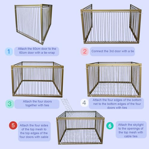 15" H Chicken Pigeon Trap Cage Birdcage Small Animal Trap Cage with Escape-Proof Design for Bird Turkey Duck Dove (23.6" L x 23.6" W x 15.7" H) - size: 23.6"L x 23.6"W x 15.8"H