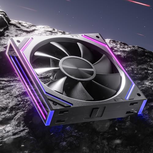 Asiahorse Dawn 120mm Case Fan, ARGB PWM 1850RPM/71CFM Airflow, Forward & Reverse Blade Design, Low Noise, Precision HDB Bearings High Performance UNI PC Fan Modular Daisy Chain - color: Black, size: 1-pack-Forward blade