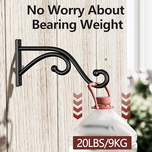 8 Inch Plant Hanger Plant Hook, 2 Pack Plant Bracket Wall Hooks. | Modern Designfor Hanging Flower Basket, Lanterns, Bird Feeder, Wind Chimes Indoor & Outdoor. - size: 8 Inch