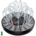Yzert Solar Fountain with 2000mAh Battery & Innovative Indicator, 3.5W Glass Solar Water Fountain Pump Works in Cloudy Day with 7 Nozzles for Bird Baths, Gardens, Ponds, Pools, Outdoors (Black)