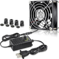 GDSTIME 80mm Computer Fan with AC Plug, Variable Speed PC Fan w/Controller | 110V 120V 220V 240V, Small 12V Brushless Case Cooling, for Aquarium, Terrarium, Modem, Electronics Components, DIY Projects - size: 8025 w/ Speed Controller