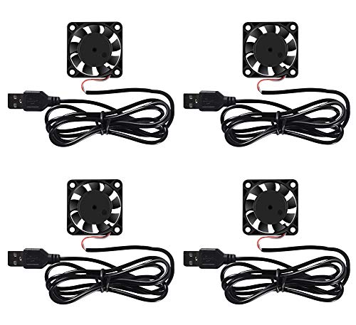 4 Pack USB Brushless Cooling Fan 40mm High Performance DC 5V Speed 4200 RPM for Small Appliances Series Replacement For Desktop - color: 5V USB(4010)
