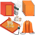 4 Pack Heated Chicken Pad for Brooders Small Animal Pet Heating Pad Warming Chick Nesting Mat with Temperature and Timer Waterproof Chicken Coop Heater Mat(15.7 x 12.6 Inches) - size: S