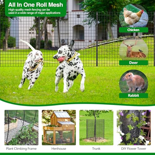 GILPWA Wire Fence, 48 in(H) X 50 ft(L) PVC Coated Welded Wire Fencing 2" X 2" 16GA Garden Border Vinyl Metal Chicken Wire Fencing Mesh Roll for Yard Vegetable Plant Protection Poultry Netting Black - size: 48in*50ft