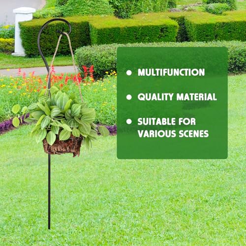 Hicarer 12 Pcs Shepherds Hooks for Outdoor 35 Inch 1/3 Bird Feeder Pole Rust Resistant Steel Shepard Hooks for Wedding Garden Bird Feeders Hanging Lanterns Solar Outdoor Lights - size: 35 Inch