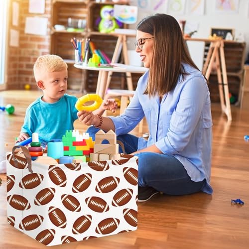 FXOLCSHE Rectangular Football Basket,Toy Organizer,Gift basket with handles,Kids Toys Storage Basket,Gift Box,Room decor (Footballs) - color: Footballs