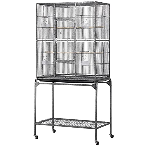 Yaheetech 63'' Detachable Parrot Cage for Cockatiel Sun Parakeet Green Cheek Conure Lovebird Budgie Finch Bird Cage with Stand