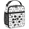 Lunch Box Girls Boys Insulated Lunch Bag for Kids Teen, Soccer Bow | Reusable Lunchbox, Cooler Tote Bag, Mesh Side Pocket, Easy to Clean, Waterproof Leak-Proof Lining for School Office Picnic - color: Soccer Bow