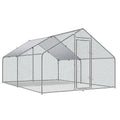 Large Metal Chicken Coop Round Top Upgrade Tri-Supporting Wire Mesh Chicken Run,Chicken Pen with Water-Resident and Anti-UV Cover,Duck Rabbit House Outdoor (Spire Roof 10’ W x 13’ L x 6.5’ H)