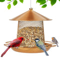 LBTING Bird Feeder, Wild Bird Feeders, Metal Lantern-Shaped | Hanging Outdoor Garden Yard Outside, Bright Gold