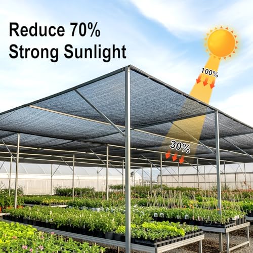 LOVE STORY 6x8FT 70% Black Shade Cloth Sun Shade Net UV Resistant Mesh Tarp Plant Cover Sunblock Net for Garden,Greenhouse,Vegetables,Flowers - color: 70% Shade-Black, size: 6FTx8FT