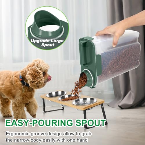 TBMax Cat Dog Food Storage Container 5 to 7 lbs, Secondary Pet Food Storage Container Beyond a Large Dog Food Bin for Daily Use, Easy-Pouring Bird Seed Dispenser, Travel Kibble Holder -Bottle Green - color: Bottle Green, size: 6 Qt