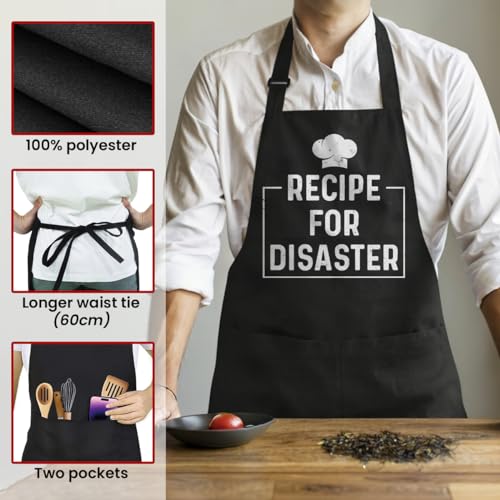 SANDJEST Funny Mens Aprons with Pockets for BBQ Grilling Cooking Grandpa Husband Apron for Birthday Christmas Father's Day - color: Grilling/Bbq 4