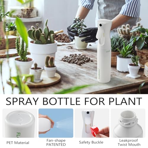 FLAIROSOL Original Plant Mister Continuous Spray Bottle, 300ml, White/Green | Continuous water mist for plants, flowers & cleaning, versatile fine mist sprayer