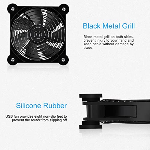 1Pack 140mm Mini USB Fan Computer Fan Multi-Speed Control, Reduction Heat for Router, Game Console, TV Box, Recipient, Modem, DVR, Playstation, AV-Cabin - color: 1 Pack