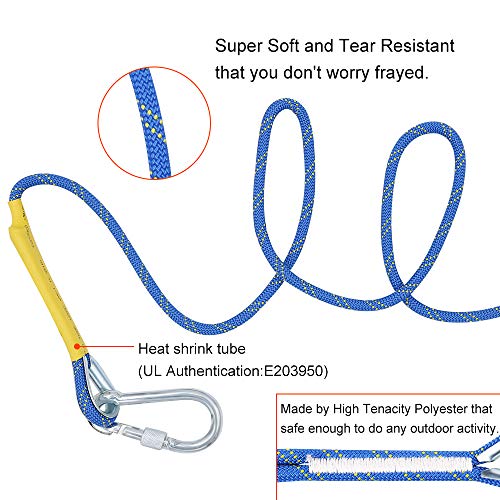 X XBEN Outdoor Climbing Rope 10M(32ft) 20M(64ft) 30M(96ft) 50M(160ft) 70M(230ft) 152M(500FT) 352M(1000FT) Static Rock Climbing Rope for Escape Rope Ice Climbing Equipment Fire Rescue Parachute - color: Blue, size: 1/3 Inch x 96 Feet