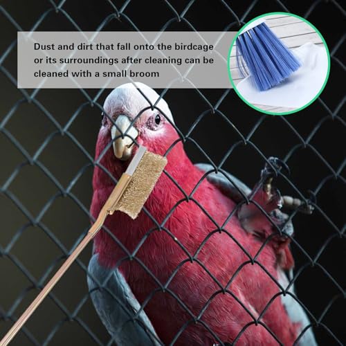 7-Piece Set Bird Cage Cleaner,Small Animal cage Cleaning Tool Wooden and Stainless Steel Cleaning Brush Long Handle Cleaning Brush Spatula Bird Cleaning Bird Drops Multipurpose Cleaning - color: 7a