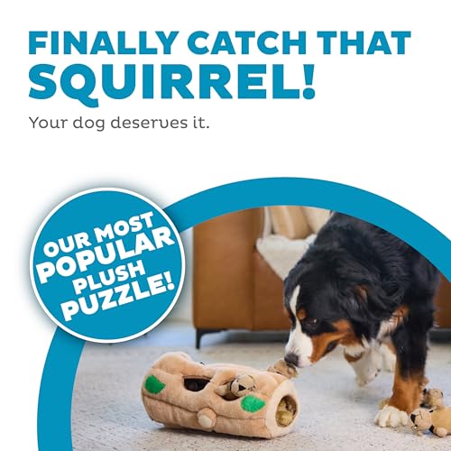 Outward Hound Hide-A-Squirrel Plush Squeaky Dog Toy, XL, 7" x 11.8" | Hide-n-Seek Puzzle, 6 Removable Squirrels, Fetch Play, Interactive Enrichment, Boredom Buster, Light Chewers, Dogs & Puppies - color: Squirrel Xlarge, size: X Large (Pack of 1)