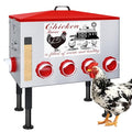 100Lb Automatic Chicken Feeder with Window 8 Port No Waste Rust-Proof Galvanized Steel with Locking Lid & Adjustable Height Legs Waterproof Portable Poultry Feeder for Chickens,Ducks,Geese