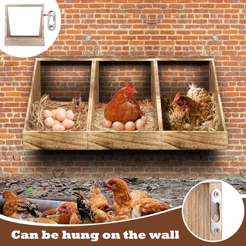 Wooden Single Compartment Chicken Nesting Box for Outdoor Coop - Comfortable Laying Box for Hens, Ducks and Poultry with Easy-Clean Design and Ventilated Egg Laying Space for Backyard Chickens