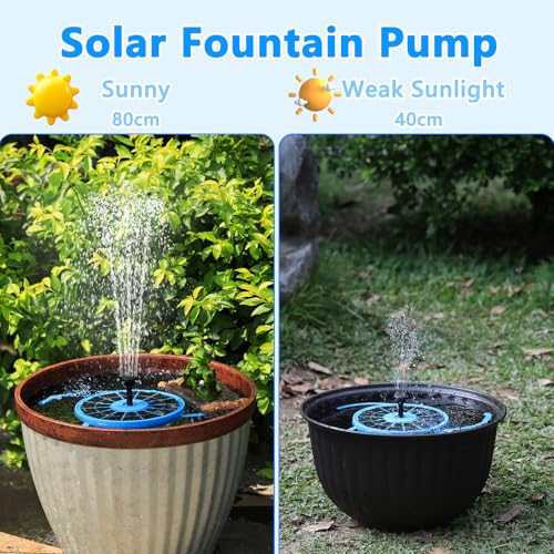 AISITIN 3.5W Solar Fountain Pump with 8 Nozzles & 3 Integrated Bracket | Upgraded Floating Solar Water Fountain Kit for Garden, Pond, Pool, Water Feature and Outdoor (Blue) - color: Blue01