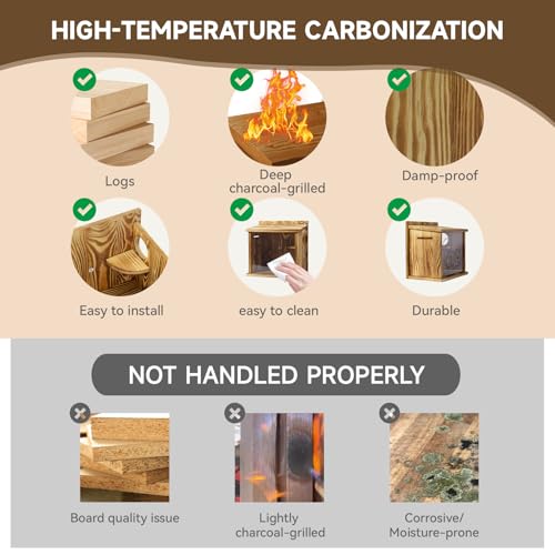 Wooden Squirrel House for Outside, Squirrel Nesting Box, Easy Assembly Squirrel Houses for Outside Nesting, Outside Nesting, Chipmunk Houses, Outdoor Squirrel Box for Backyard Wildlife