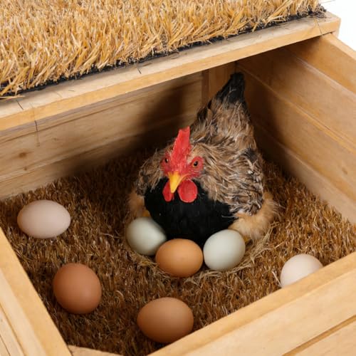 DECHOUS Chicken Nesting Box Pads 6 Pack Washable Reusable Artificial Grass Nesting Mats for Chickens 12.00 X 11.81 X 0.98In Nest Pads for Chicken Nesting Boxes Coop Bedding