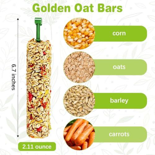 Parakeet Treats Sticks 3 PCS Bird Cereal Treat Natural Parrot Chewing Toys for Cockatiel Conure Lovebird Budgie Canary Finch(6.7inches,2.12ounce)