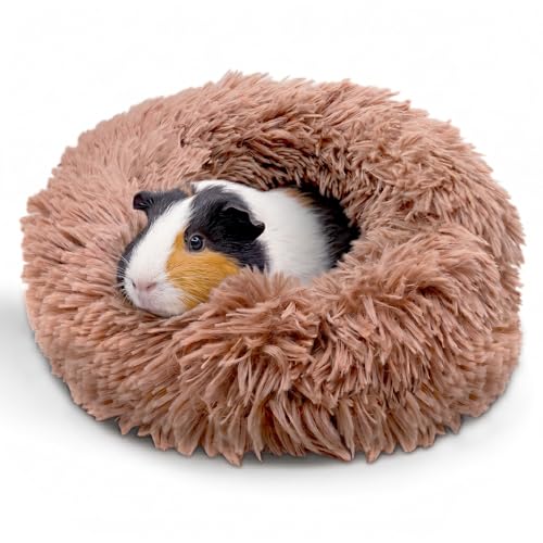 Paw Inspired Furr-O Burrowing Pet Bed Enrichment, Removable Base, Beige | Cozy Carrier Toy, Zip-On Spandex and Fleece Bottoms, Hideout Cage Accessories for Guinea Pigs, Hamsters, Small Pets, Animals - color: Tan