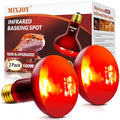 MIXJOY 100W Infrared Heat Lamp Bulbs, 2 Pack Reptile Infrared Heat Emitter Red Heat Lamp Bulbs Infrared Basking Light Bulbs for Reptiles, Bearded Dragon, Lizard, Tortoise, Chickens, Pets - style: 100W Infrared Bulbs
